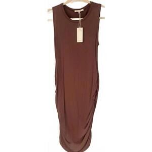 Sleeveless Mauve Casual Dress with Side Ruching